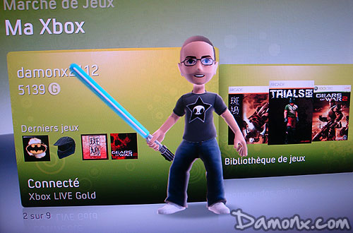 T-Shirt et Sabre Laser pour Avatar Xbox 360 