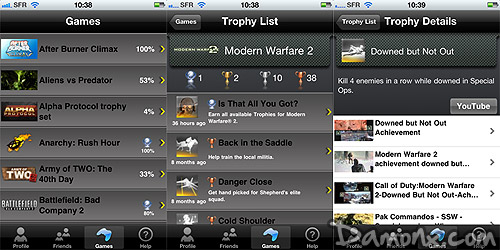 Test Application iPhone Trophées PS3 - iTrophies