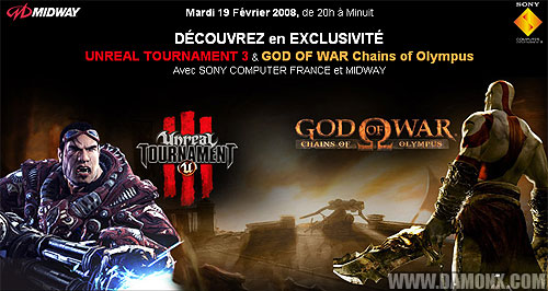 Invitation Avant Première Unreal et God of War