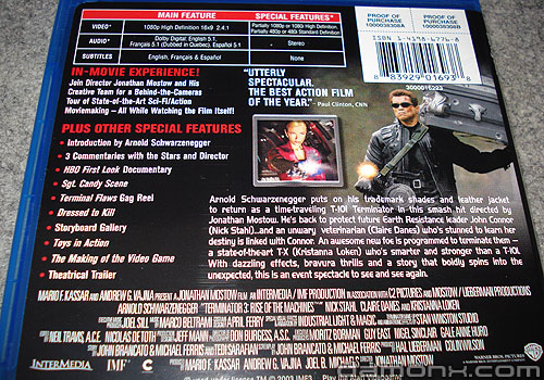 Blu Ray Terminator 3 et Braquage à L'Italienne