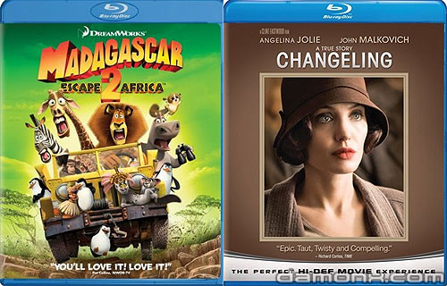 Blu Ray Madagascar 2 et Changeling