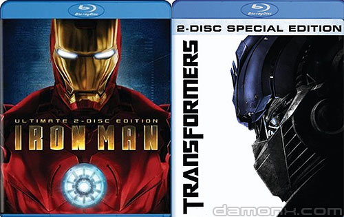 Blu Ray Transformers et Iron Man