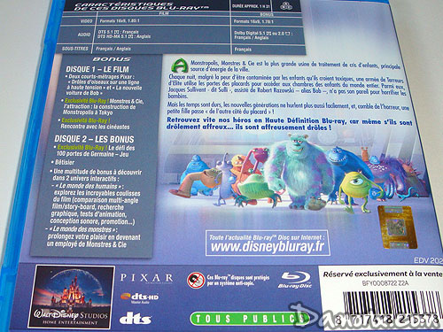 Blu Ray Monstres et Cie