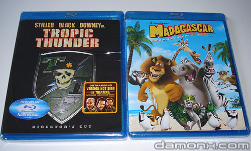 Blu Ray Tropic Thunder et Madagascar