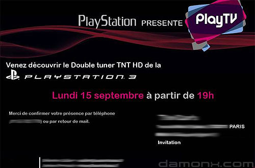 PlayStation Invitation Présentation Play TV
