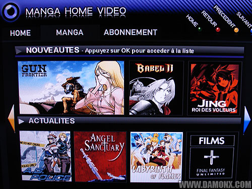 Manga Home Vidéo Arrive Chez Free