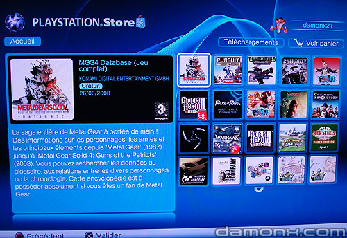 Mise à Jour PS Store 26 juin 2008