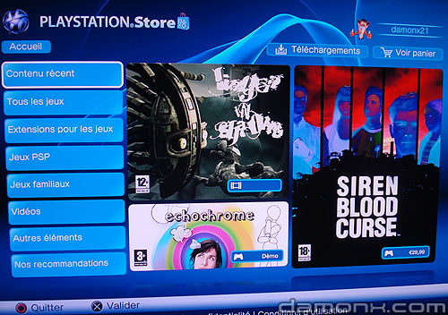 Mise à Jour PS Store 24 Juillet 2008