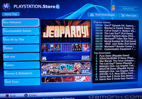 Mise à Jour PS Store 12 Septembre 2008