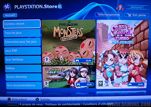 Mise à Jour PS Store 29 Mai 2008