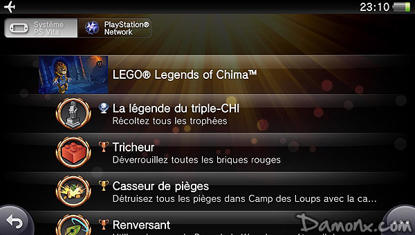 112e Trophée Platine : LEGO Chima : Le Voyage de Laval (PS Vita)